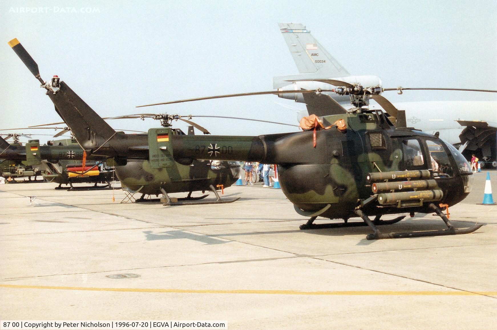 87 00, MBB Bo.105P C/N 6100, MBB Bo.105P of HFR-26 of the German Army on display at the 1996 Royal Intnl Air Tattoo at RAF Fairford.