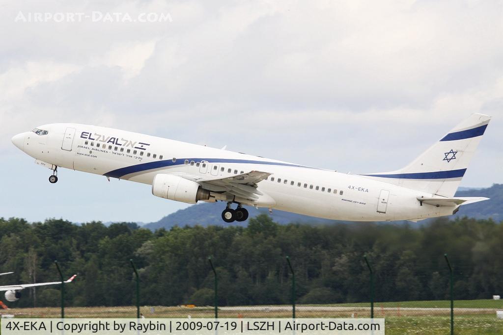 4X-EKA, 1999 Boeing 737-858 C/N 29957, Leaving ZRH for Tel Aviv