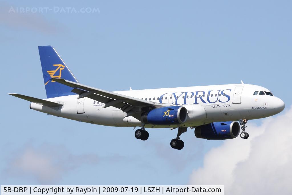 5B-DBP, 2002 Airbus A319-132 C/N 1768, landing on rwy 16