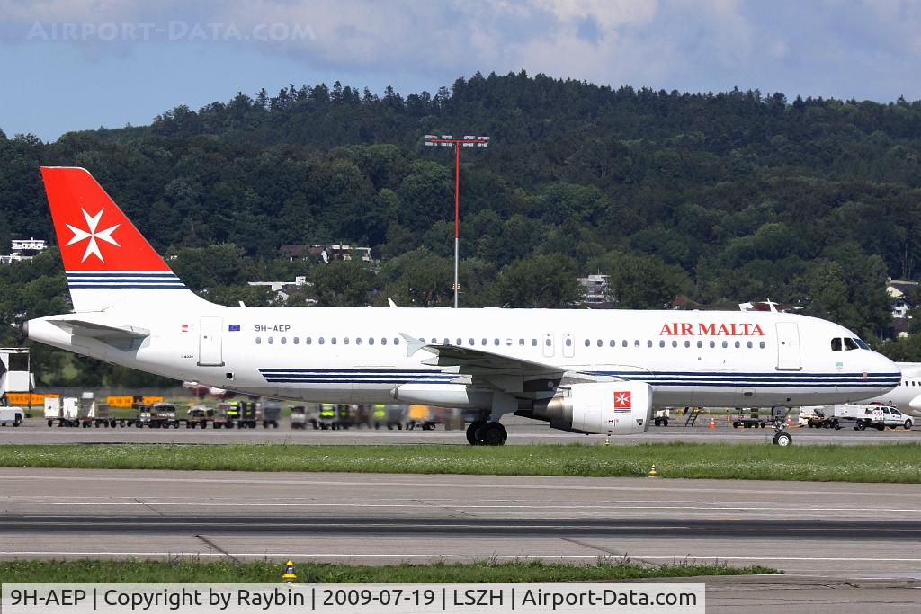 9H-AEP, 2007 Airbus A320-214 C/N 3056, taxiing to dock A