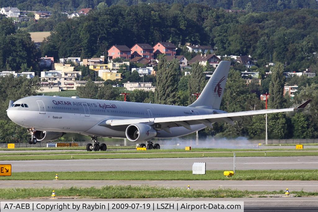 A7-AEB, 2004 Airbus A330-302 C/N 637, smoky landing