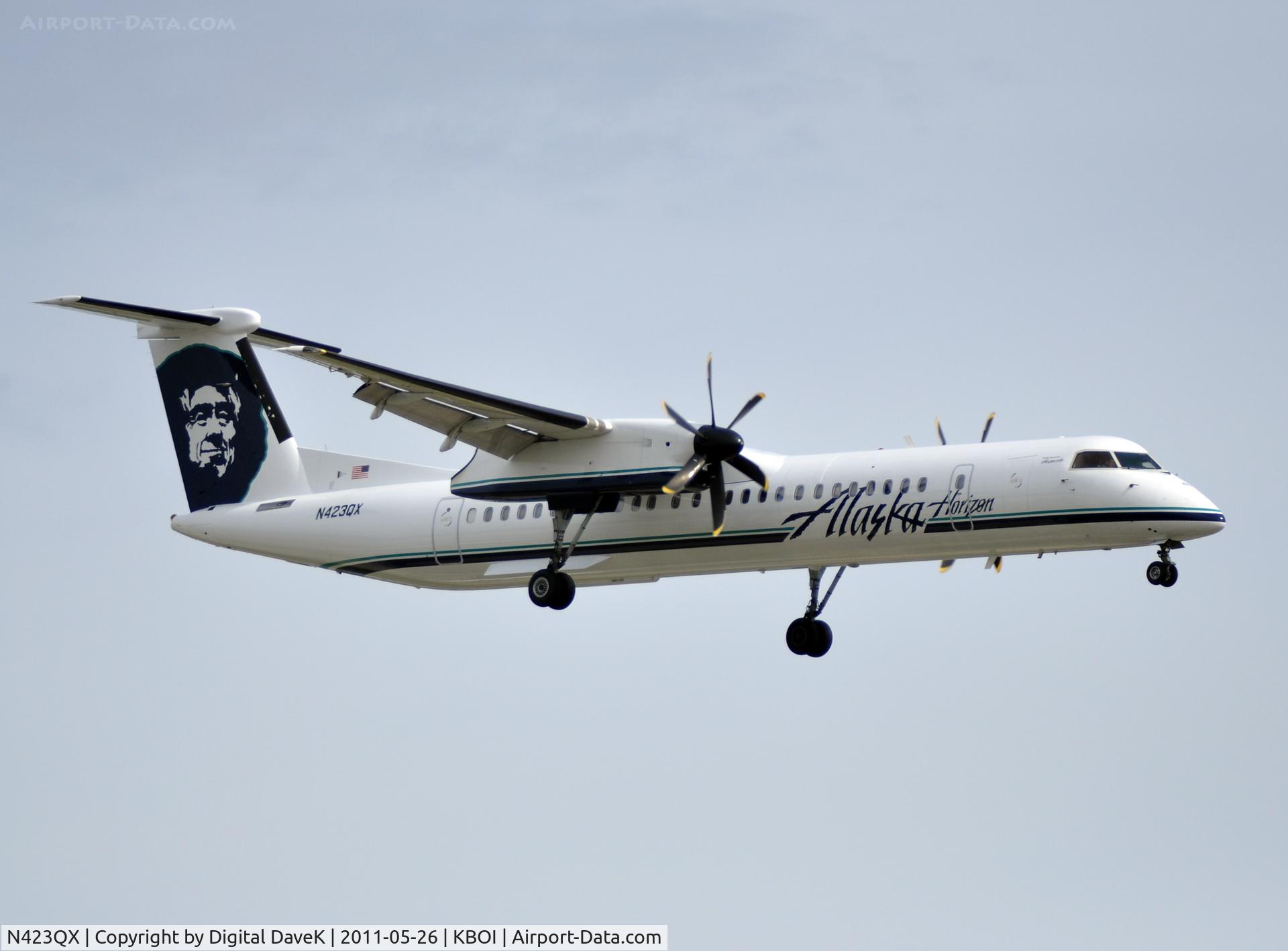 N423QX, 2007 Bombardier DHC-8-402 Dash 8 C/N 4153, On approach.