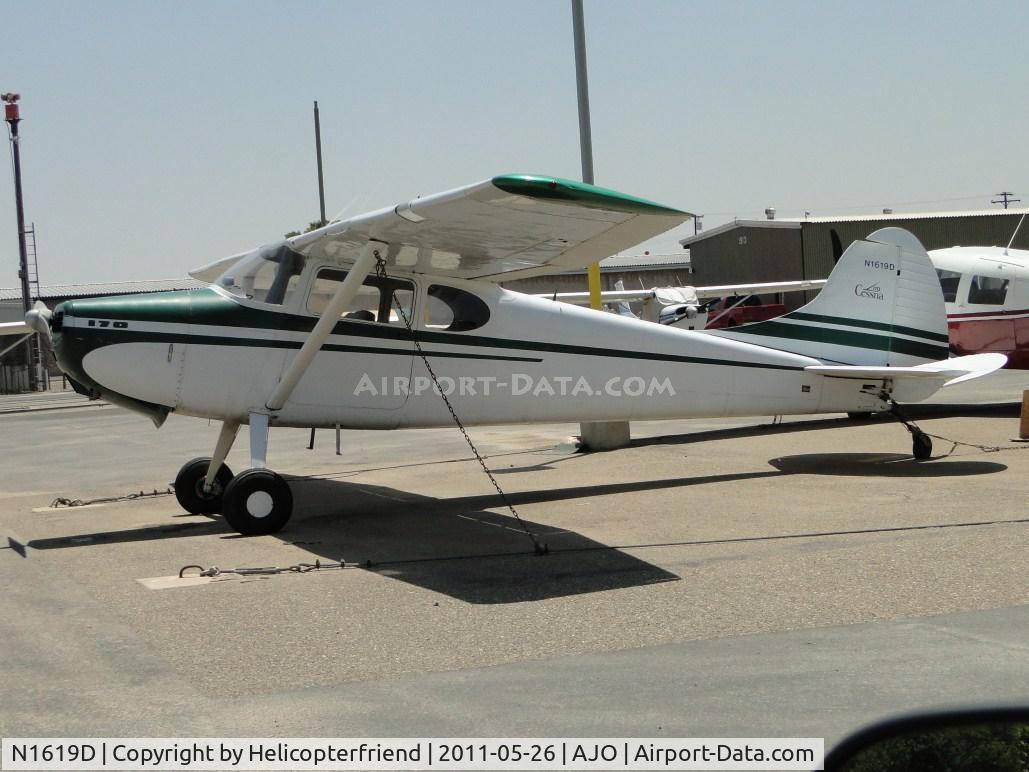 N1619D, 1951 Cessna 170A C/N 20261, Tied down and parked