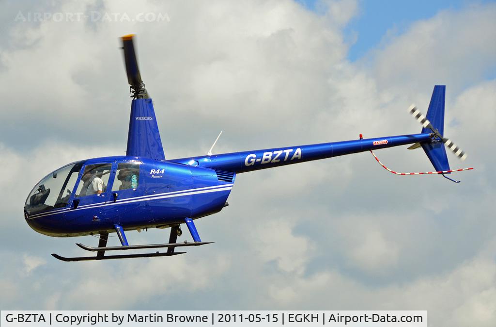 G-BZTA, 2001 Robinson R44 Raven C/N 0968, SHOT AT HEADCORN