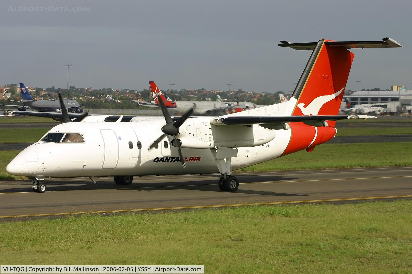 VH-TQG, 1996 De Havilland Canada DHC-8-201 Dash 8 C/N 430, taxi to 34L
