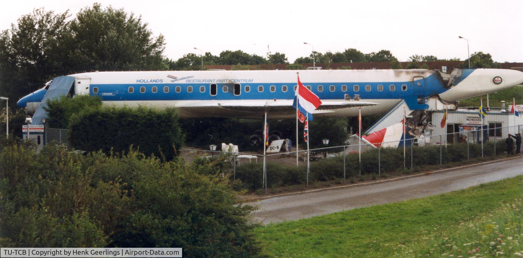 TU-TCB, 1963 Douglas DC-8-53 C/N 45671, DC-8 ex Air Afrique.

Fire destroyed the restaurant in August 1989

This was the end of TU-TCB