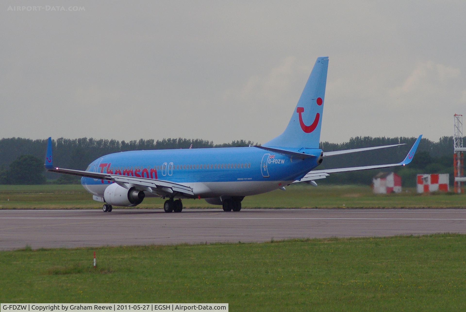 G-FDZW, 2011 Boeing 737-8K5 C/N 37254, About to depart.