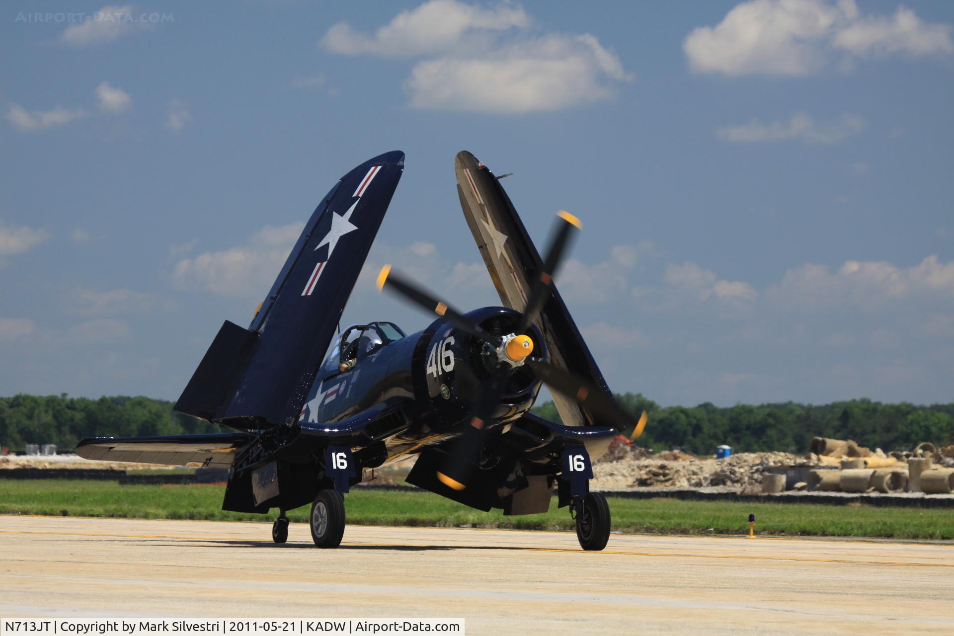 N713JT, 1945 Vought F4U-4B Corsair C/N 97143, 2011 Joint Base Andrews Airshow