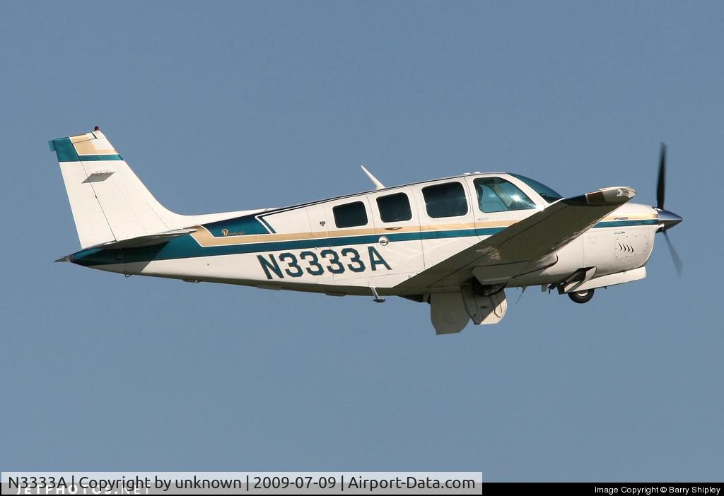 N3333A, 1977 Beech A36 Bonanza 36 C/N E970, Departing Halifax NS..  July, 2009