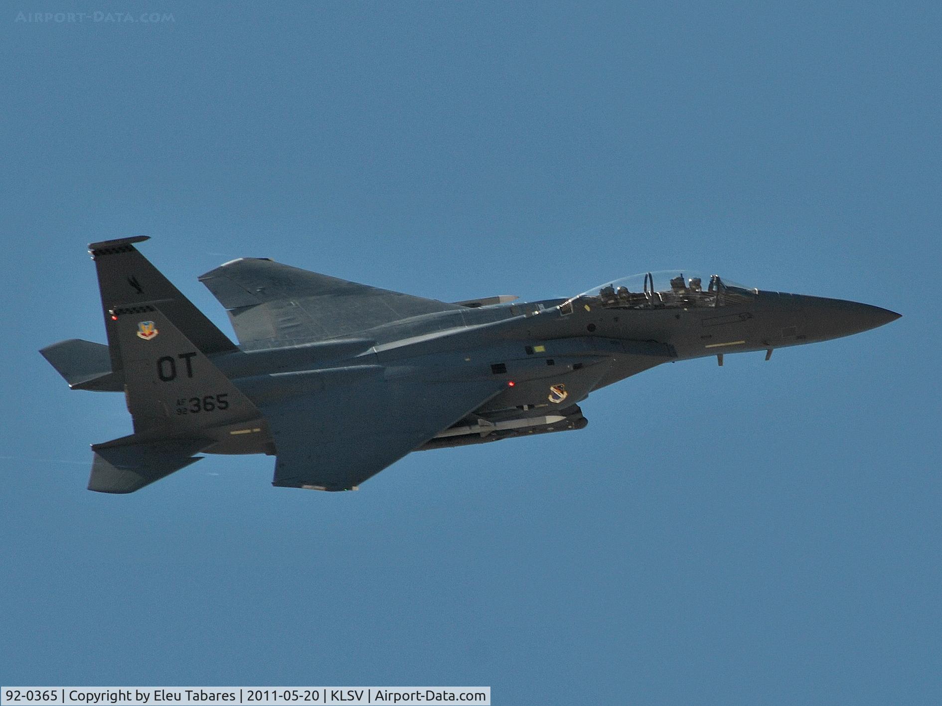 92-0365, 1992 McDonnell Douglas F-15E Strike Eagle C/N 1251/E209, Taken during Green Flag Exercise at Nellis Air Force Base, Nevada.