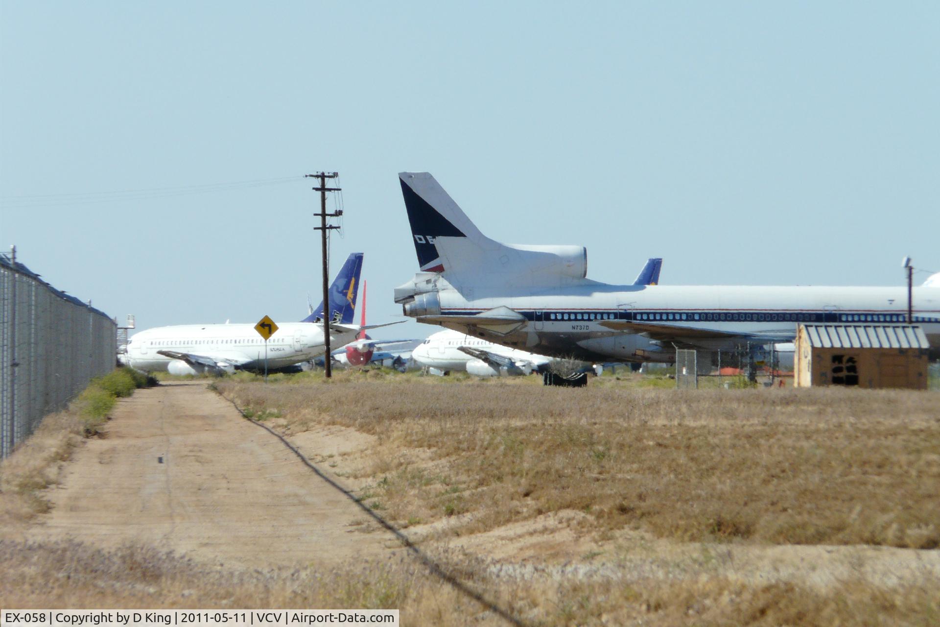 EX-058, 1982 Lockheed L-1011-385-1-15 TriStar 250 C/N 193C-1228, At the Southern California Logistics Airport, Adelanto, California in the Mojave desert.  Has seen better days...