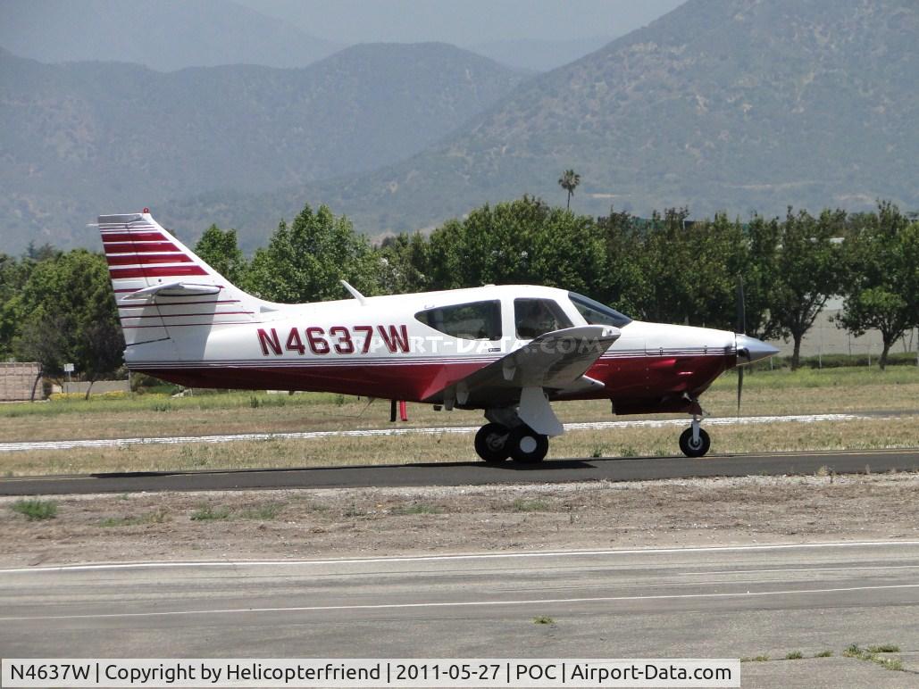 N4637W, 1977 Rockwell International 112TCA Commander C/N 13167, Eastbound taxiway Sierra headed to runway 26L