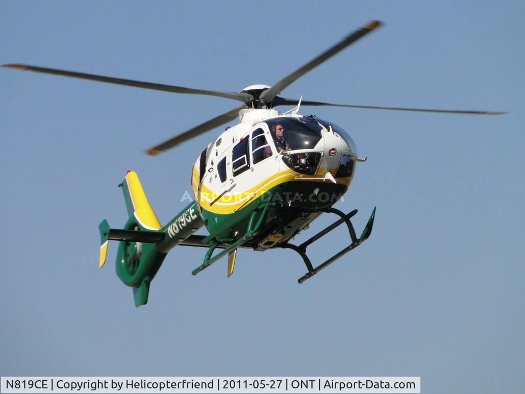 N819CE, 2007 Eurocopter EC-135P-2+ C/N 0544, Turning southbound and air taxiing to So Cal Edison hanger