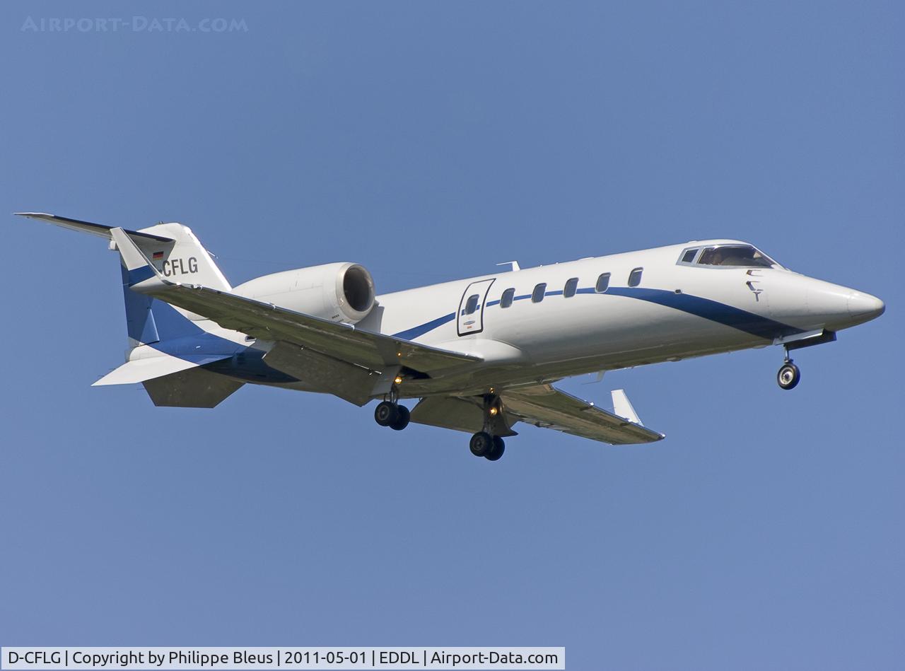 D-CFLG, 2005 Learjet 60 C/N 60-290, Flying treasury on short final rwy 05R.