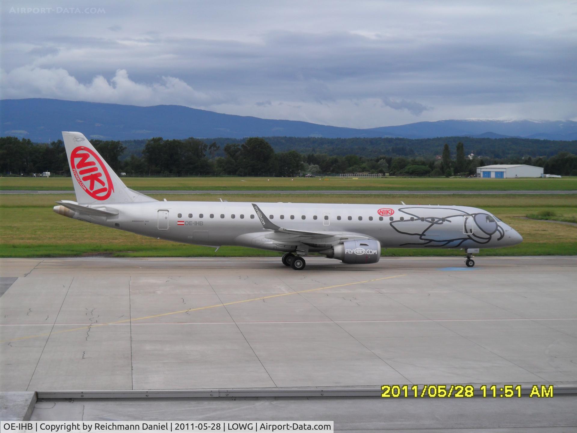 OE-IHB, 2009 Embraer 190LR (ERJ-190-100LR) C/N 19000294, Just landed from Edinbourgh, nice a/c :)