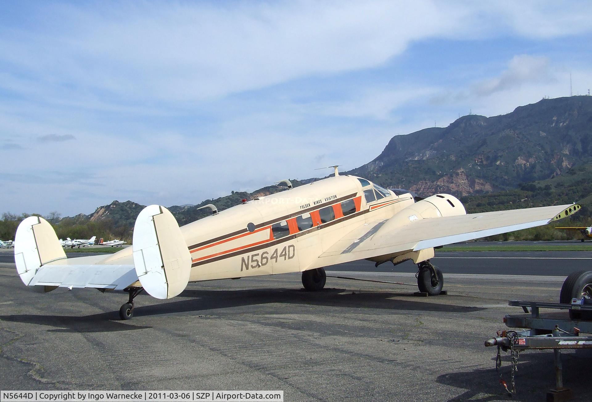 N5644D, 1958 Beech E18S-9700 C/N BA-360, Beechcraft E18S-9700 Twin Beech at Santa Paula airport during the Aviation Museum of Santa Paula open Sunday