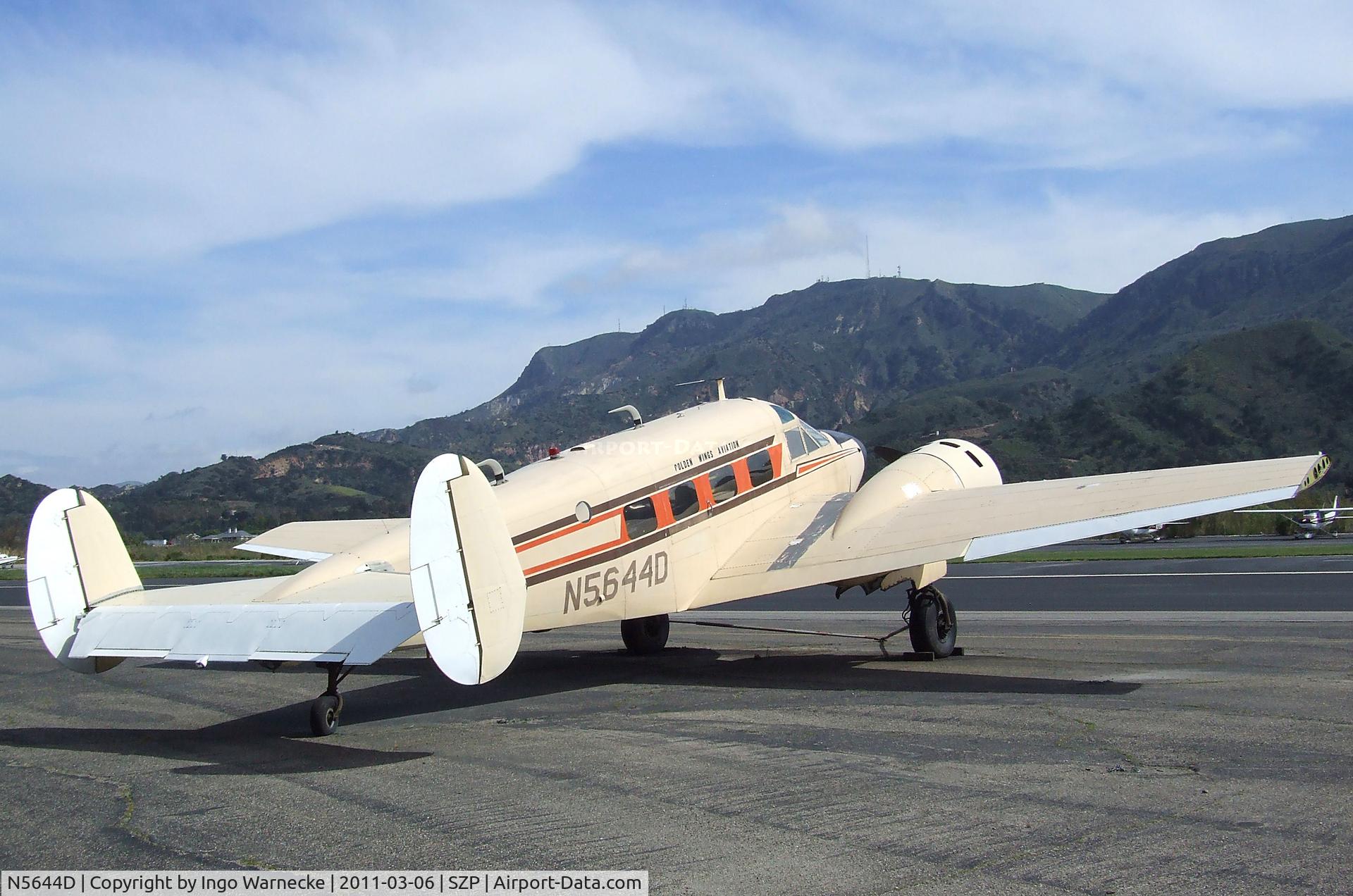 N5644D, 1958 Beech E18S-9700 C/N BA-360, Beechcraft E18S-9700 Twin Beech at Santa Paula airport during the Aviation Museum of Santa Paula open Sunday