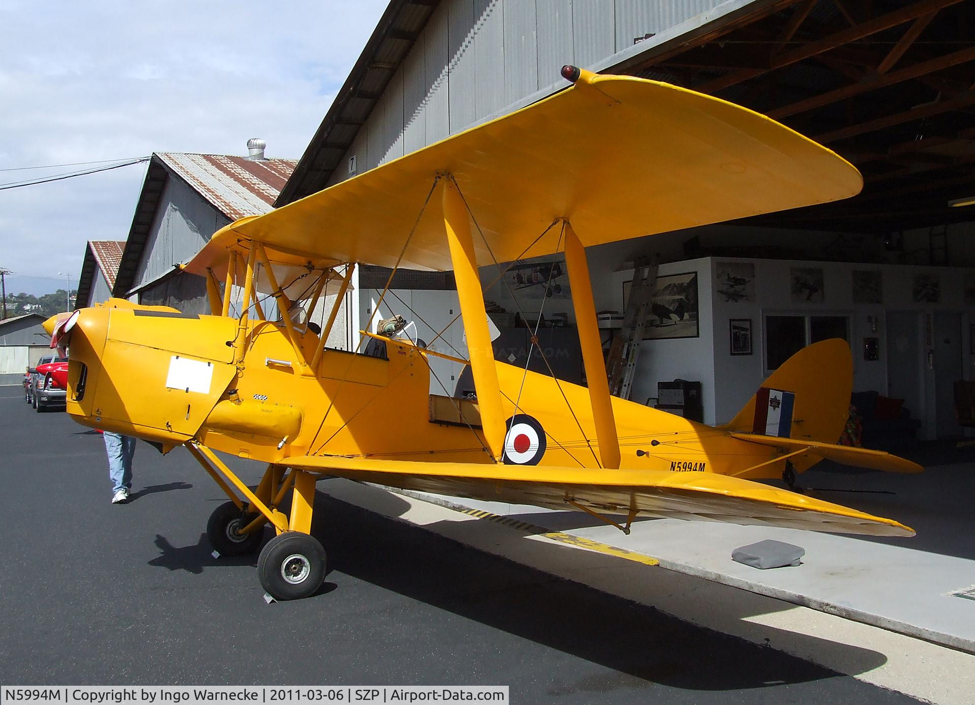 N5994M, 1942 De Havilland Canada DH-82C Tiger Moth C/N DHC1297, De Havilland D.H.82C Tiger Moth at Santa Paula airport during the Aviation Museum of Santa Paula open Sunday
