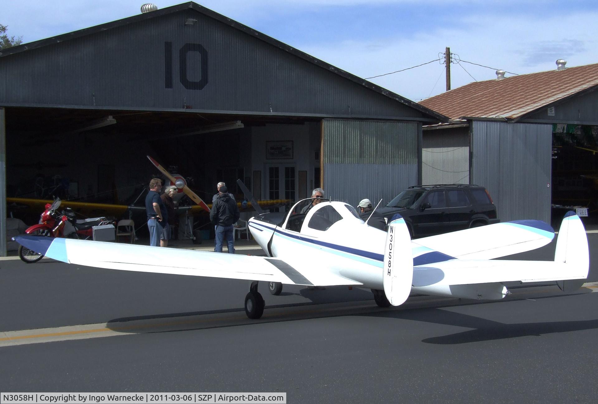N3058H, 1946 Erco 415C Ercoupe C/N 3683, ERCO Ercoupe 415-C at Santa Paula airport during the Aviation Museum of Santa Paula open Sunday