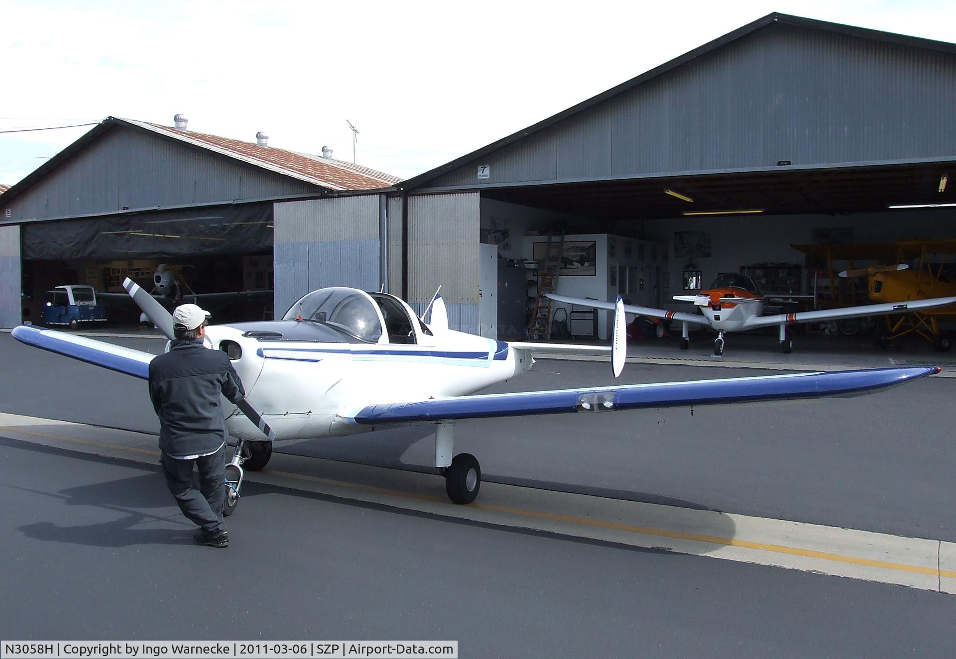 N3058H, 1946 Erco 415C Ercoupe C/N 3683, ERCO Ercoupe 415-C at Santa Paula airport during the Aviation Museum of Santa Paula open Sunday