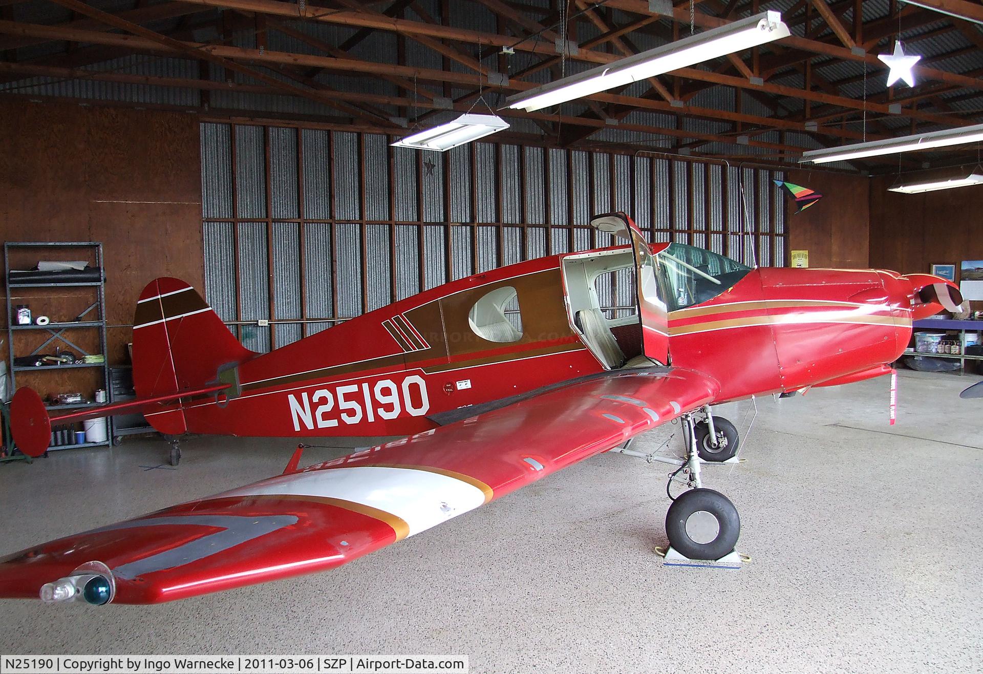 N25190, 1940 Bellanca 14-9 C/N 1011, Bellanca 14-9 Cruisair at Santa Paula airport during the Aviation Museum of Santa Paula open Sunday
