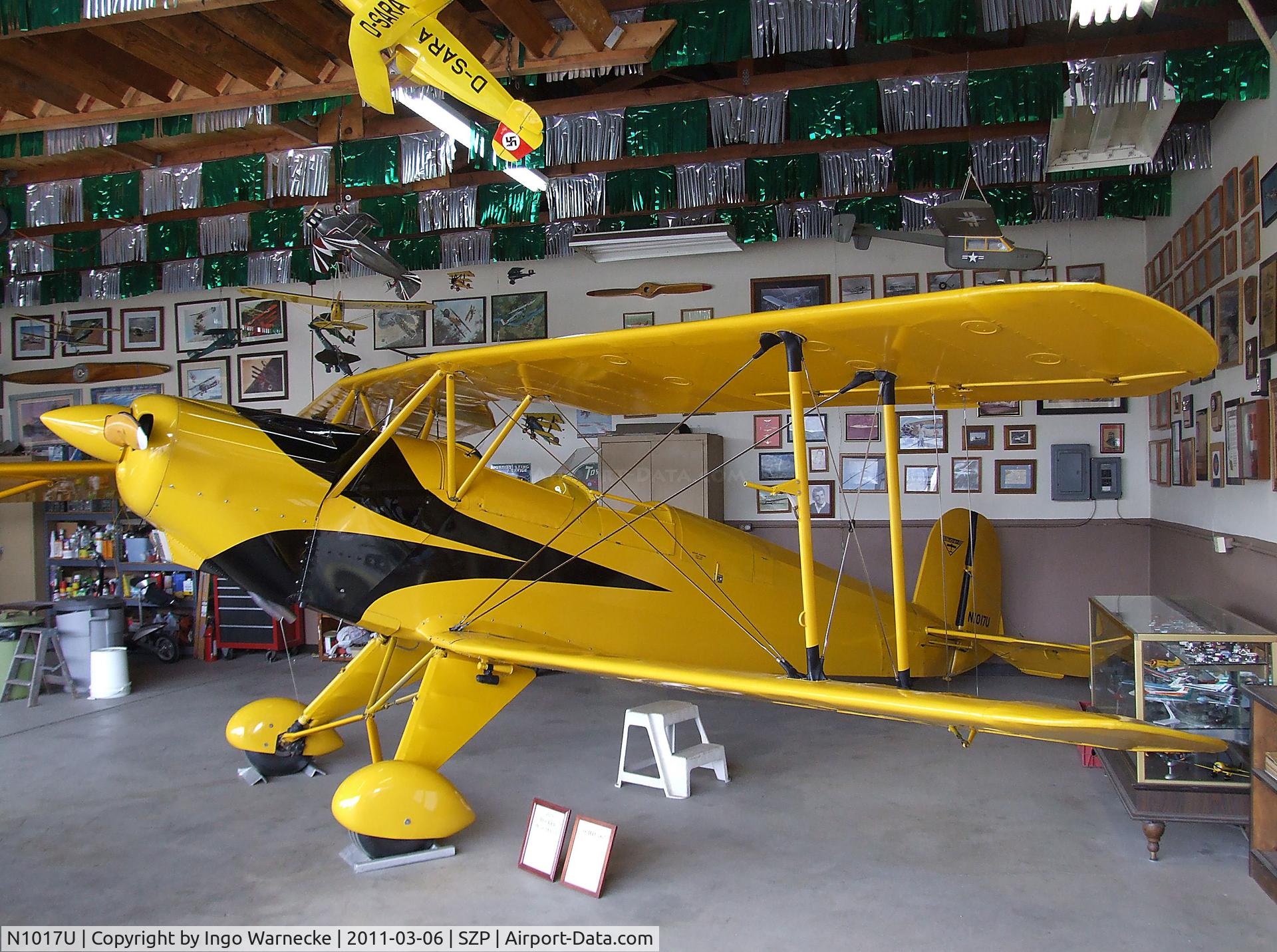 N1017U, 1939 CASA 1-131 Jungmann C/N E3B-435, CASA 1.131 (Bücker Bü 131 Jungmann license production and later converted to new engine) at Santa Paula airport during the Aviation Museum of Santa Paula open Sunday
