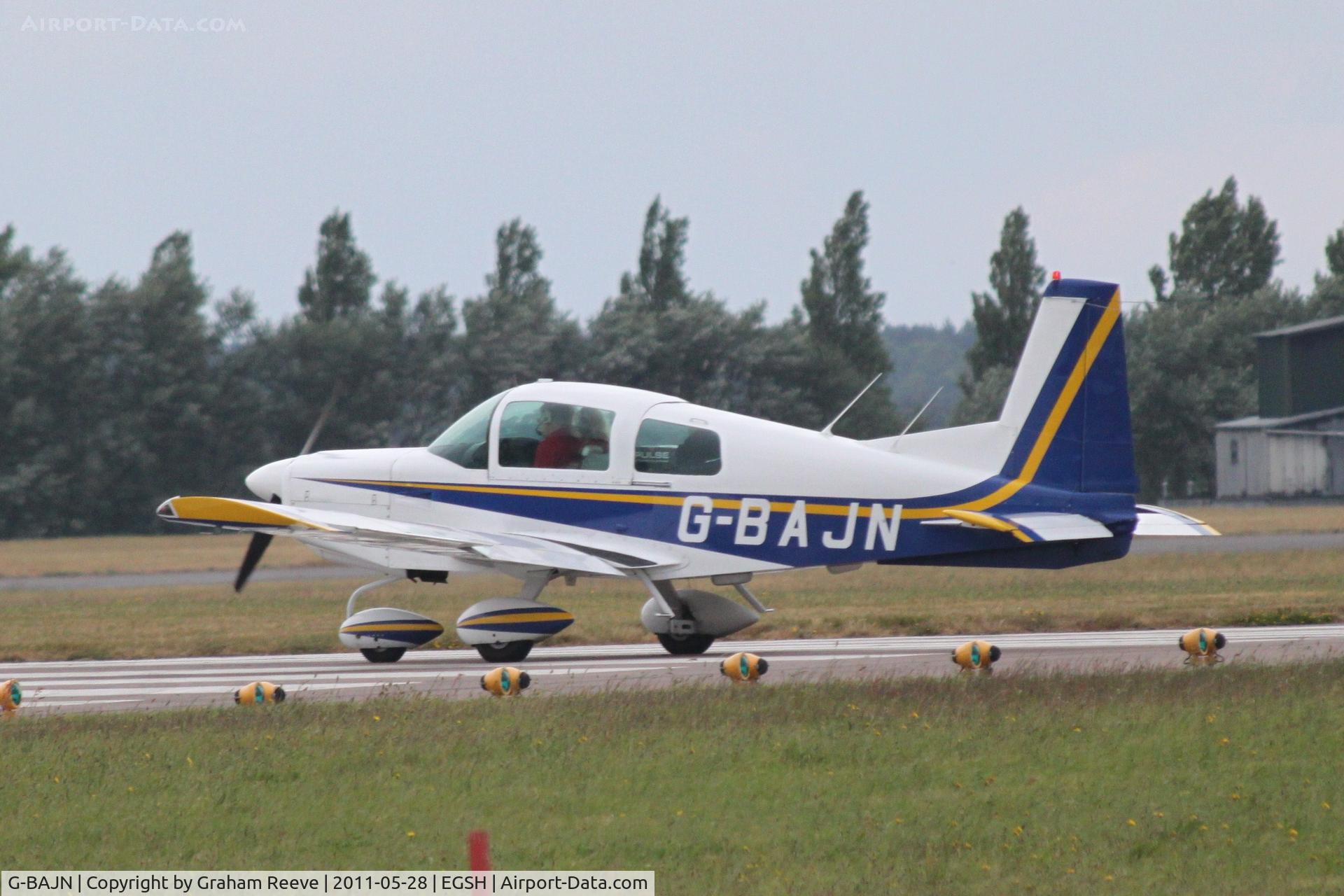 G-BAJN, 1972 American Aviation AA-5 Traveler C/N AA5-0259, Lined up and ready to take off.