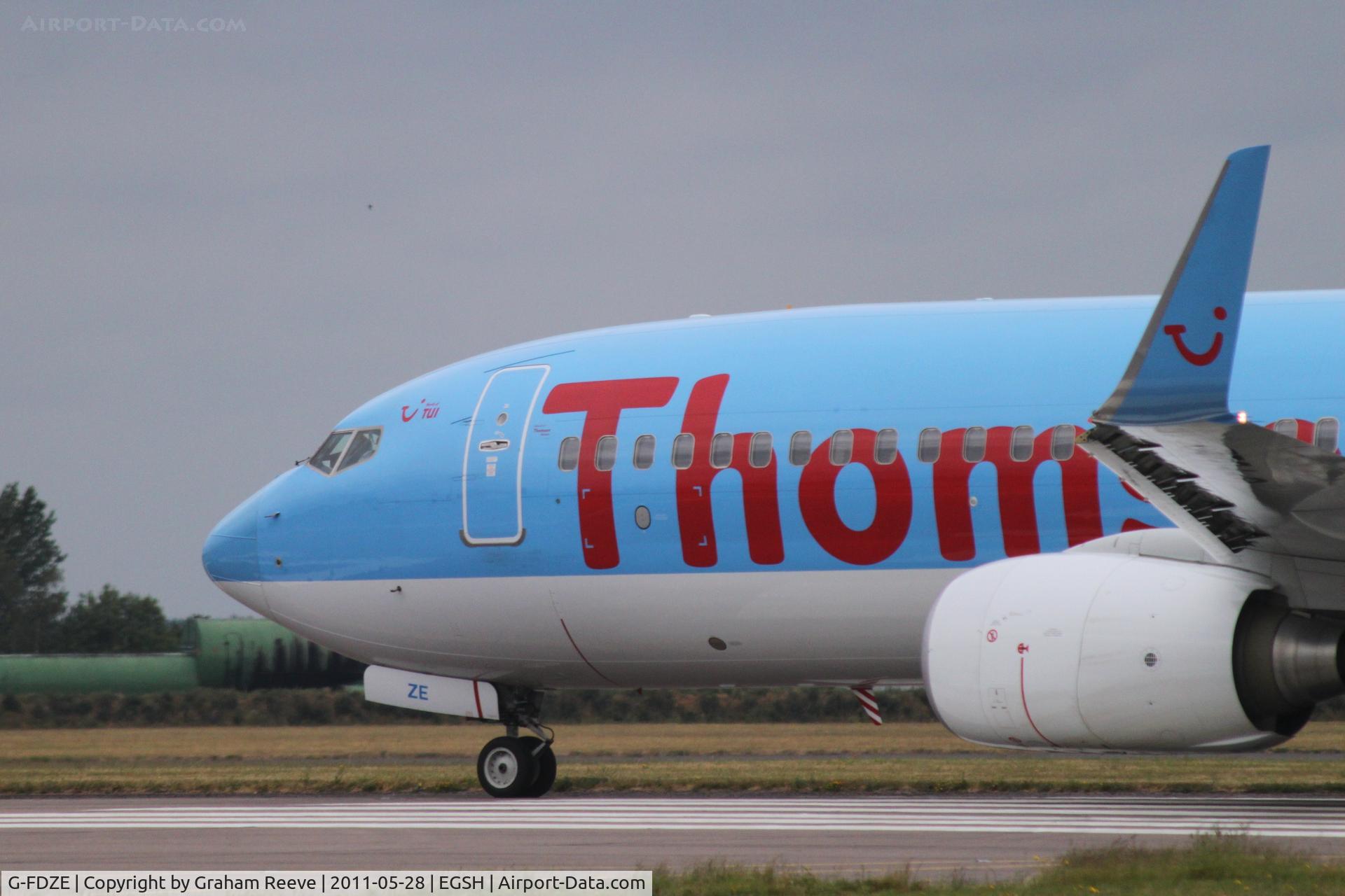 G-FDZE, 2008 Boeing 737-8K5 C/N 35137, Taking off.