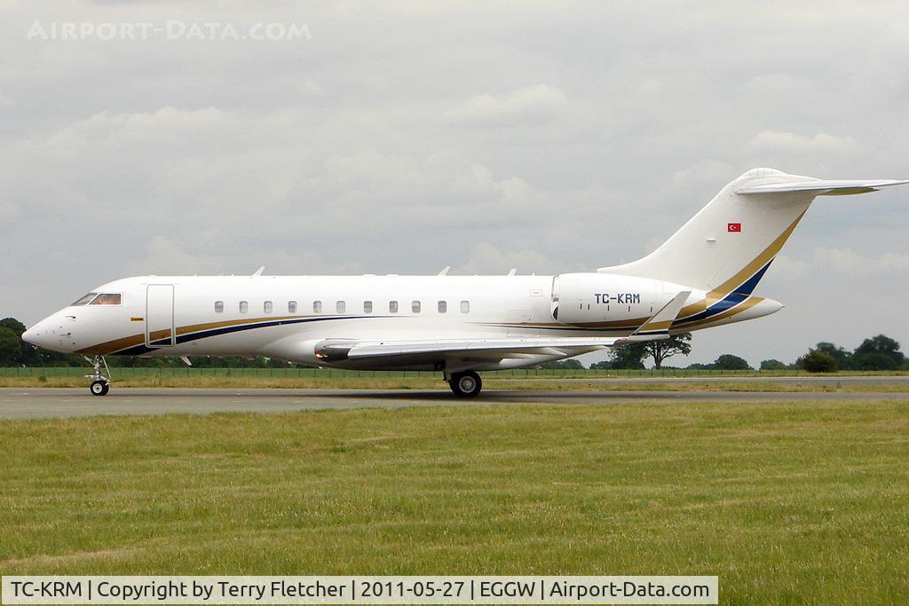 TC-KRM, 2008 Bombardier BD-700-1A11 Global 5000 C/N 9318, 2008 Bombardier BD-700-1A11 Global 5000, c/n: 9318 at Luton