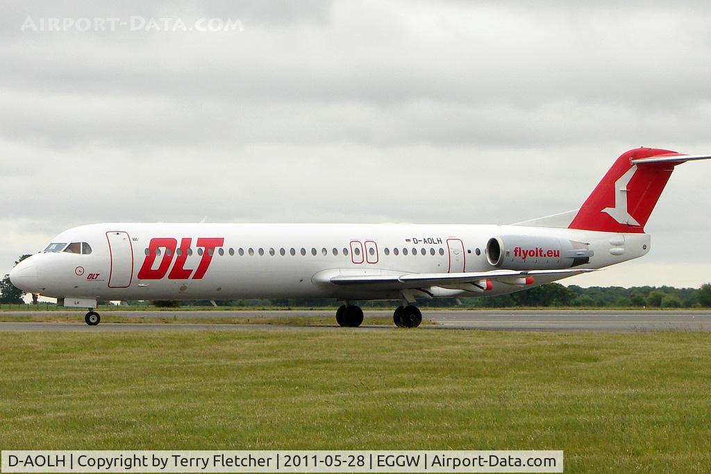 D-AOLH, 1989 Fokker 100 (F-28-0100) C/N 11265, OLT 1990 Fokker 100 (F28-0100), c/n: 11452 at Luton
