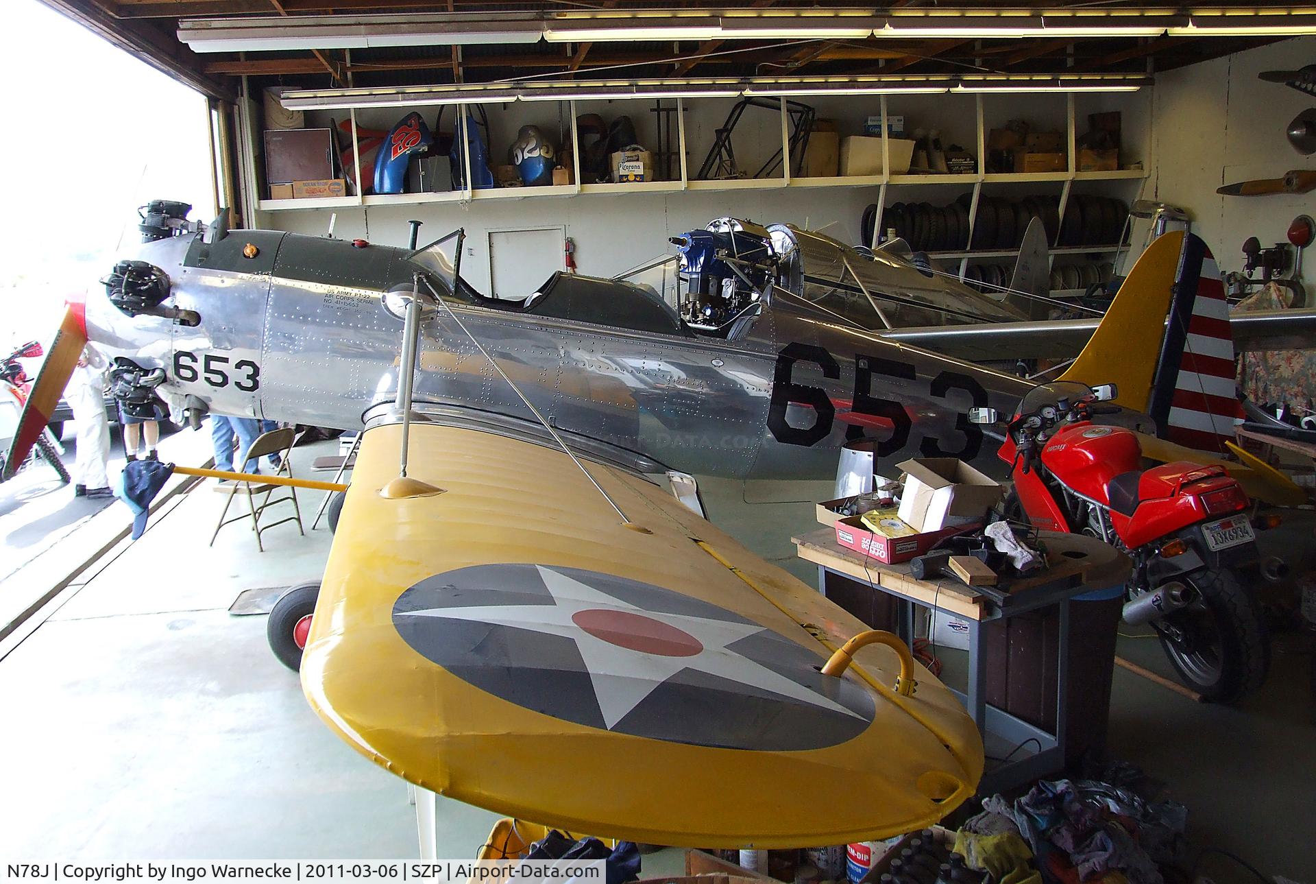 N78J, 1942 Ryan Aeronautical ST3KR C/N 1682, Ryan ST3KR (PT-22 Recruit) at Santa Paula airport during the Aviation Museum of Santa Paula open Sunday