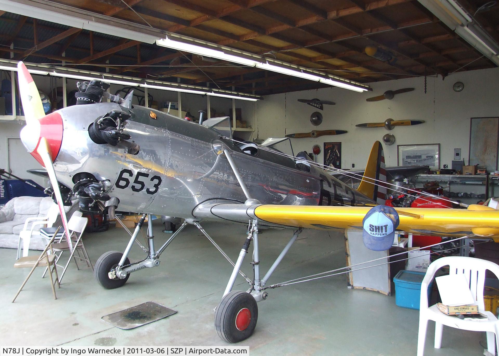 N78J, 1942 Ryan Aeronautical ST3KR C/N 1682, Ryan ST3KR (PT-22 Recruit) at Santa Paula airport during the Aviation Museum of Santa Paula open Sunday