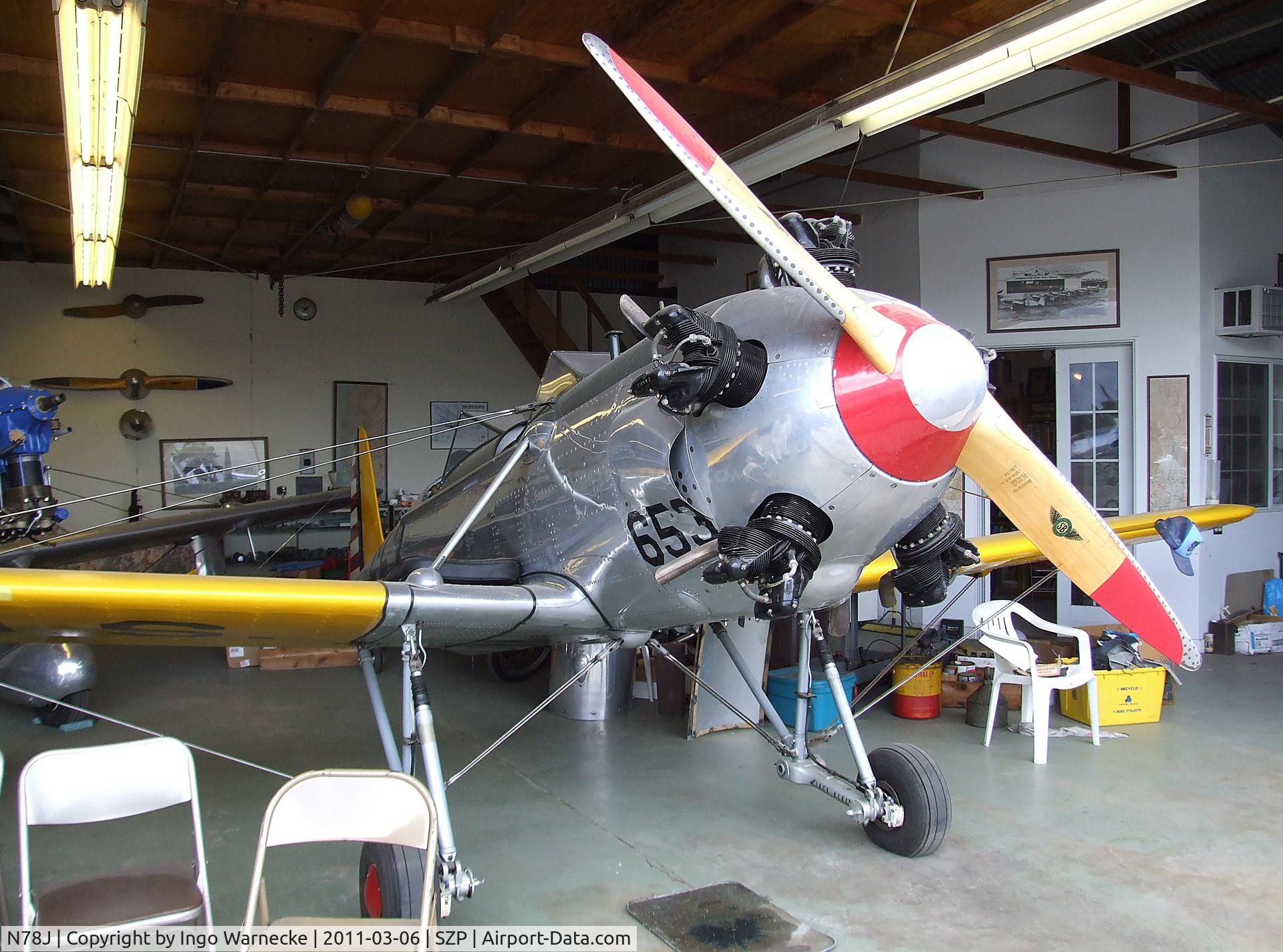 N78J, 1942 Ryan Aeronautical ST3KR C/N 1682, Ryan ST3KR (PT-22 Recruit) at Santa Paula airport during the Aviation Museum of Santa Paula open Sunday