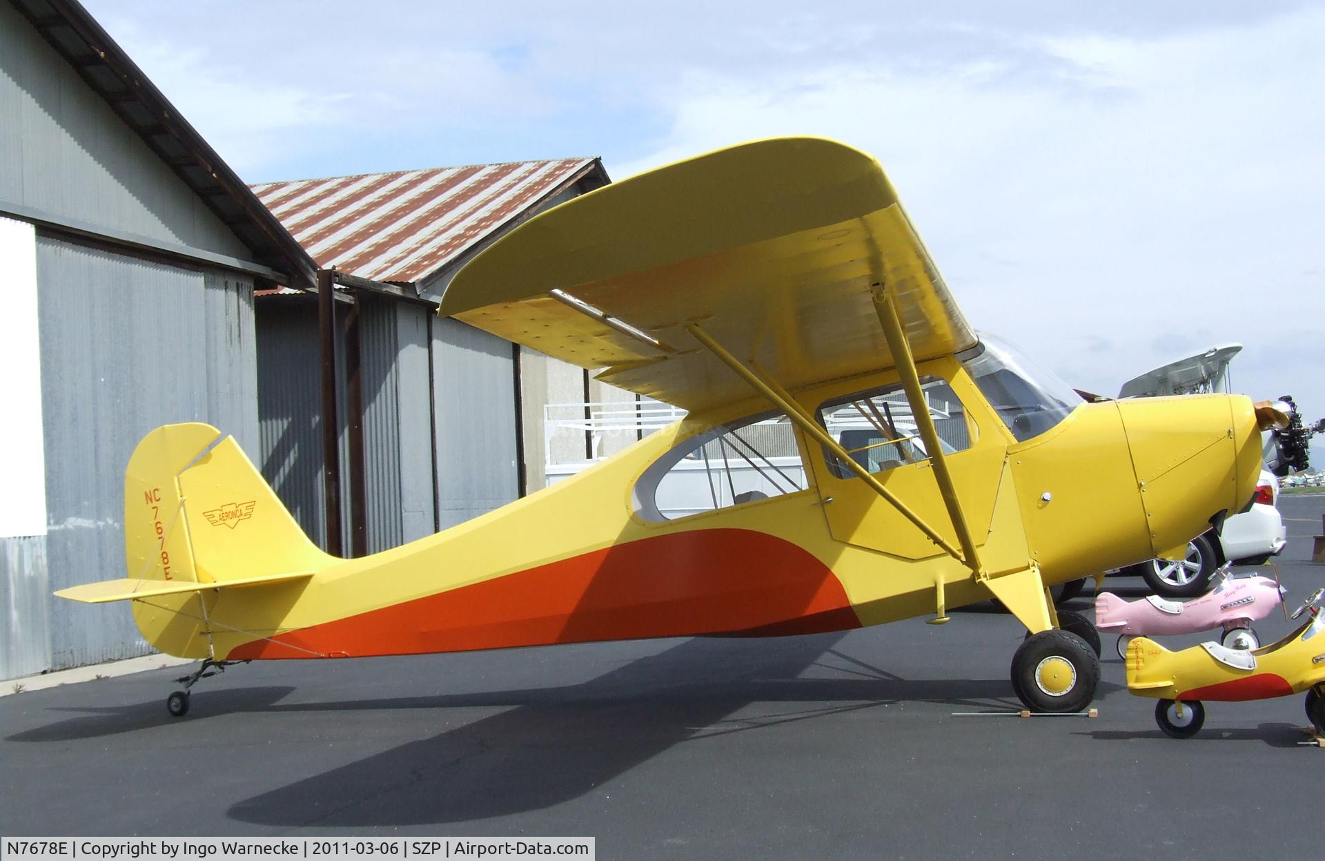 N7678E, 1946 Aeronca 7AC Champion C/N 7AC-3393, Aeronca 7AC Champion at Santa Paula airport during the Aviation Museum of Santa Paula open Sunday