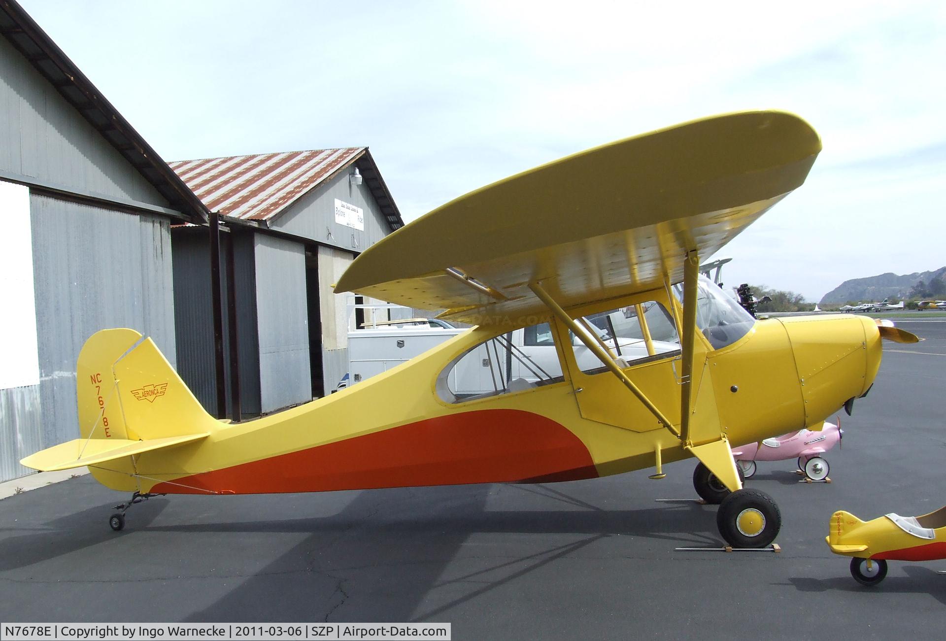 N7678E, 1946 Aeronca 7AC Champion C/N 7AC-3393, Aeronca 7AC Champion at Santa Paula airport during the Aviation Museum of Santa Paula open Sunday