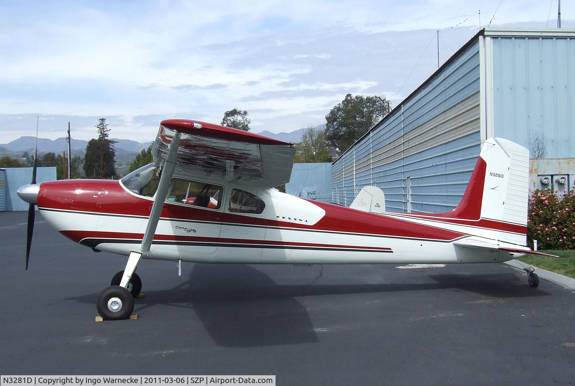 N3281D, 1955 Cessna 180 C/N 32079, Cessna 180 Skywagon at Santa Paula airport during the Aviation Museum of Santa Paula open Sunday