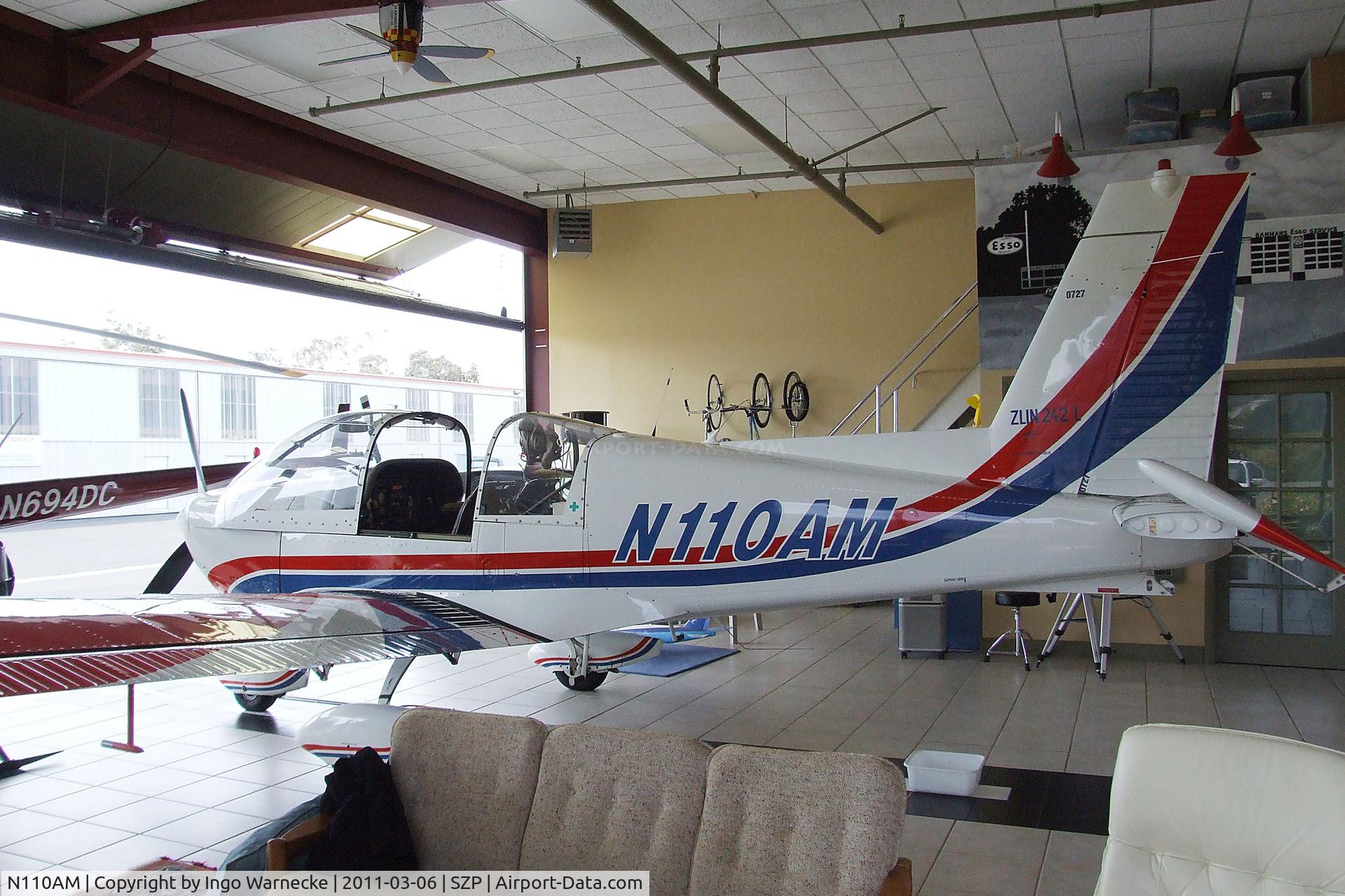 N110AM, 1996 Zlin Z-242L C/N 0727, Zlin Z-242L at Santa Paula airport during the Aviation Museum of Santa Paula open Sunday