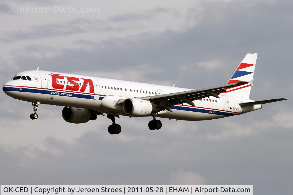 OK-CED, 1997 Airbus A321-211 C/N 684, Zwanenburg-runway ( 18C) arrival