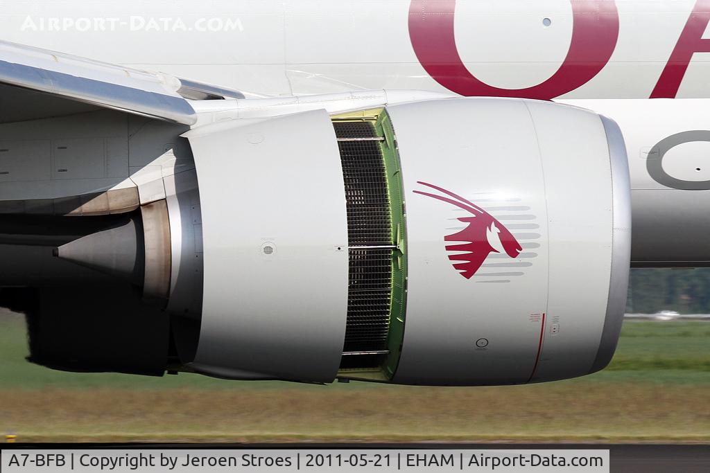 A7-BFB, 2010 Boeing 777-FDZ C/N 36100, big engine now in use to reduce speed