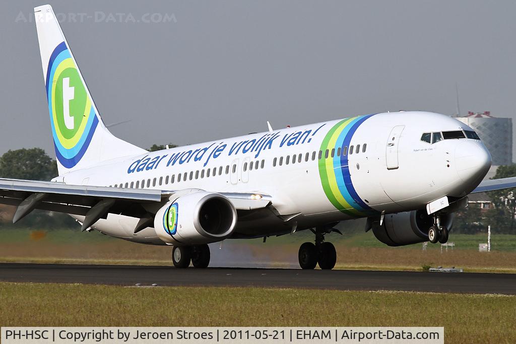 PH-HSC, 2010 Boeing 737-8K2 C/N 34173, Rwy 18R arrival, Special livery