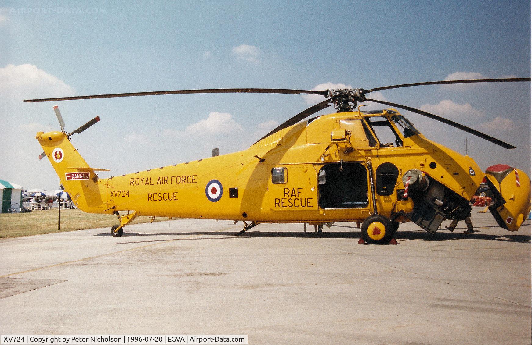XV724, 1968 Westland Wessex HC.2 C/N WA619, Wessex HC.2 of the Search & Rescue Training Unit on display at the 1996 Royal Intnl Air Tattoo at RAF Fairford.