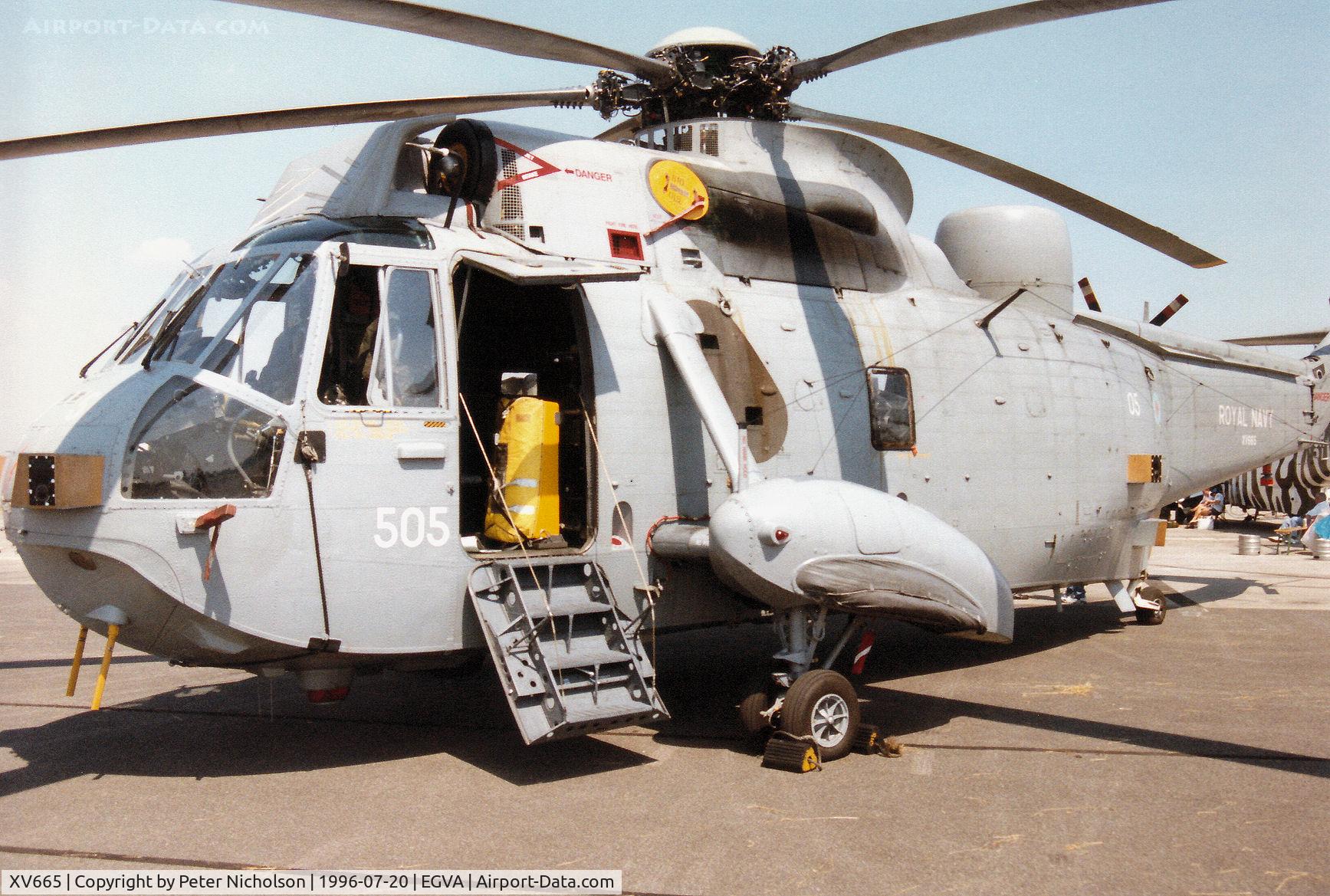 XV665, 1970 Westland Sea King HAS.6 C/N WA653, Sea King HAS.6 of 810 Squadron on display at the 1996 Royal Intnl Air Tattoo at RAF Fairford.