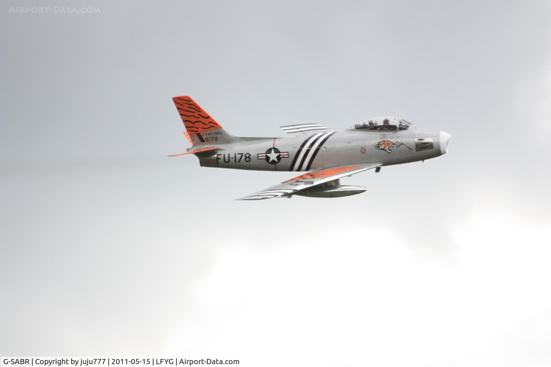 G-SABR, 1948 North American F-86A Sabre C/N 151-083 (151-43547), on display at Cambrai Niergnies for TigerMeet 2011