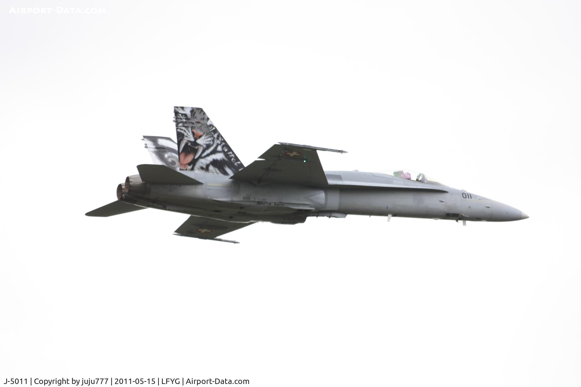 J-5011, McDonnell Douglas F/A-18C Hornet C/N 1351, on display at Cambrai Niergnies for TigerMeet 2011