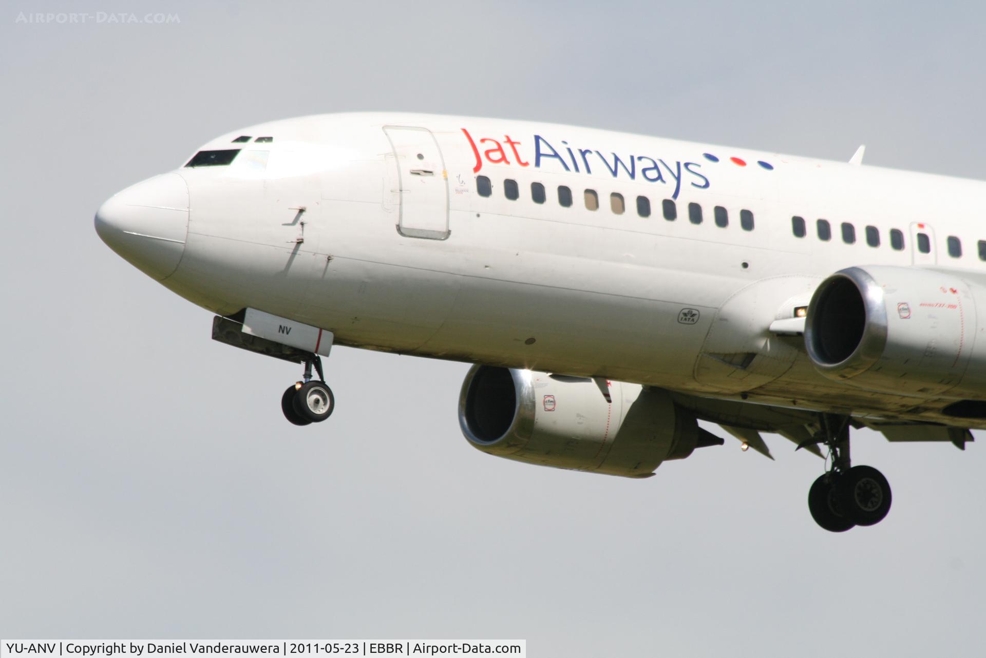 YU-ANV, 1988 Boeing 737-3H9 C/N 24140, Arrival of flight JU272 to RWY 25L