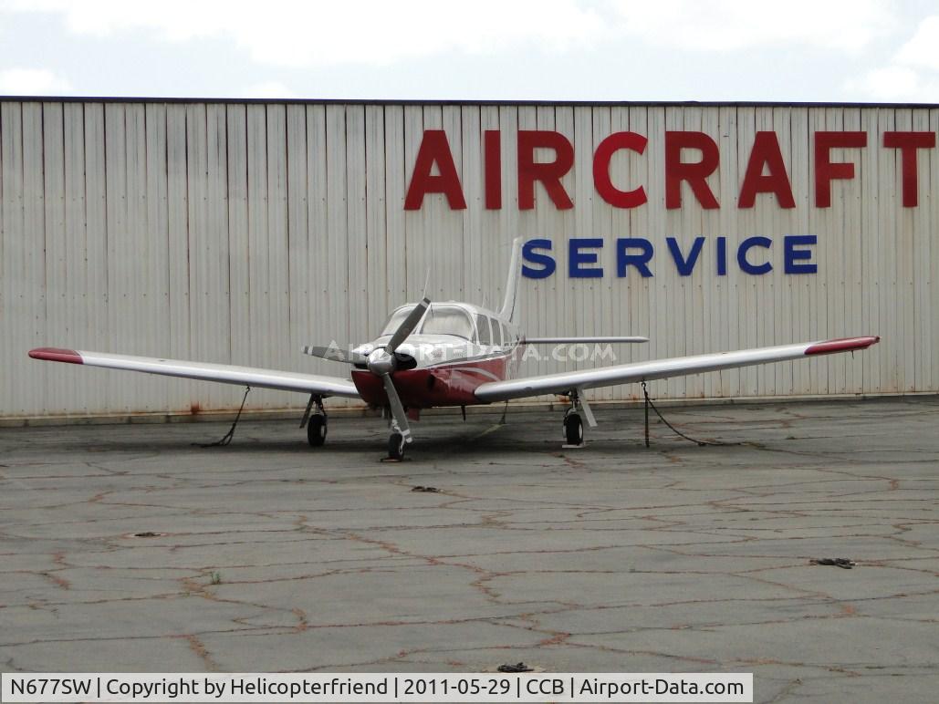 N677SW, 1981 Piper PA-32R-301 Saratoga C/N 32R-8113100, Parked in Foothill Sales & Service area