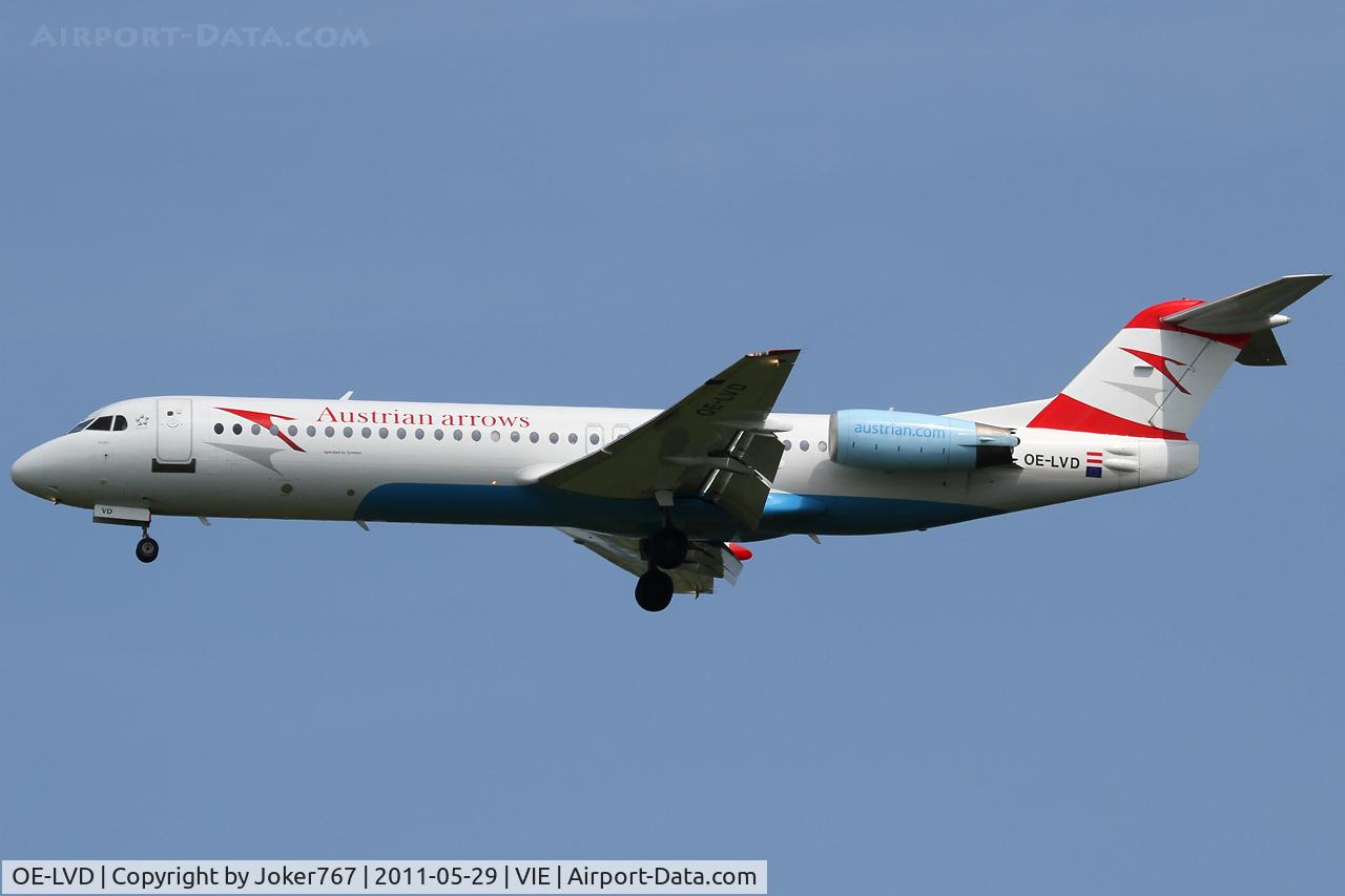 OE-LVD, 1994 Fokker 100 (F-28-0100) C/N 11515, Austrian arrows
