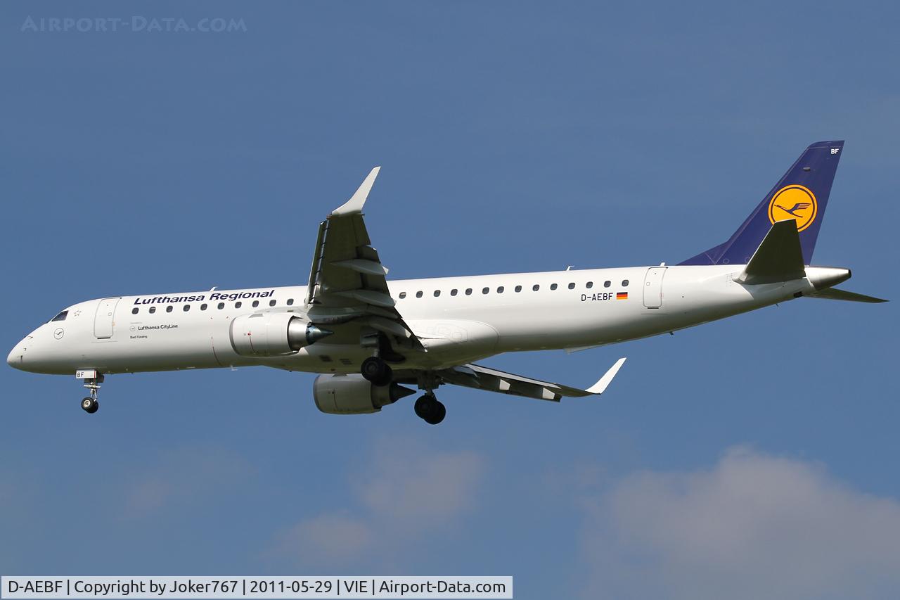 D-AEBF, 2011 Embraer 195LR (ERJ-190-200LR) C/N 19000411, Lufthansa Regional (City Line)