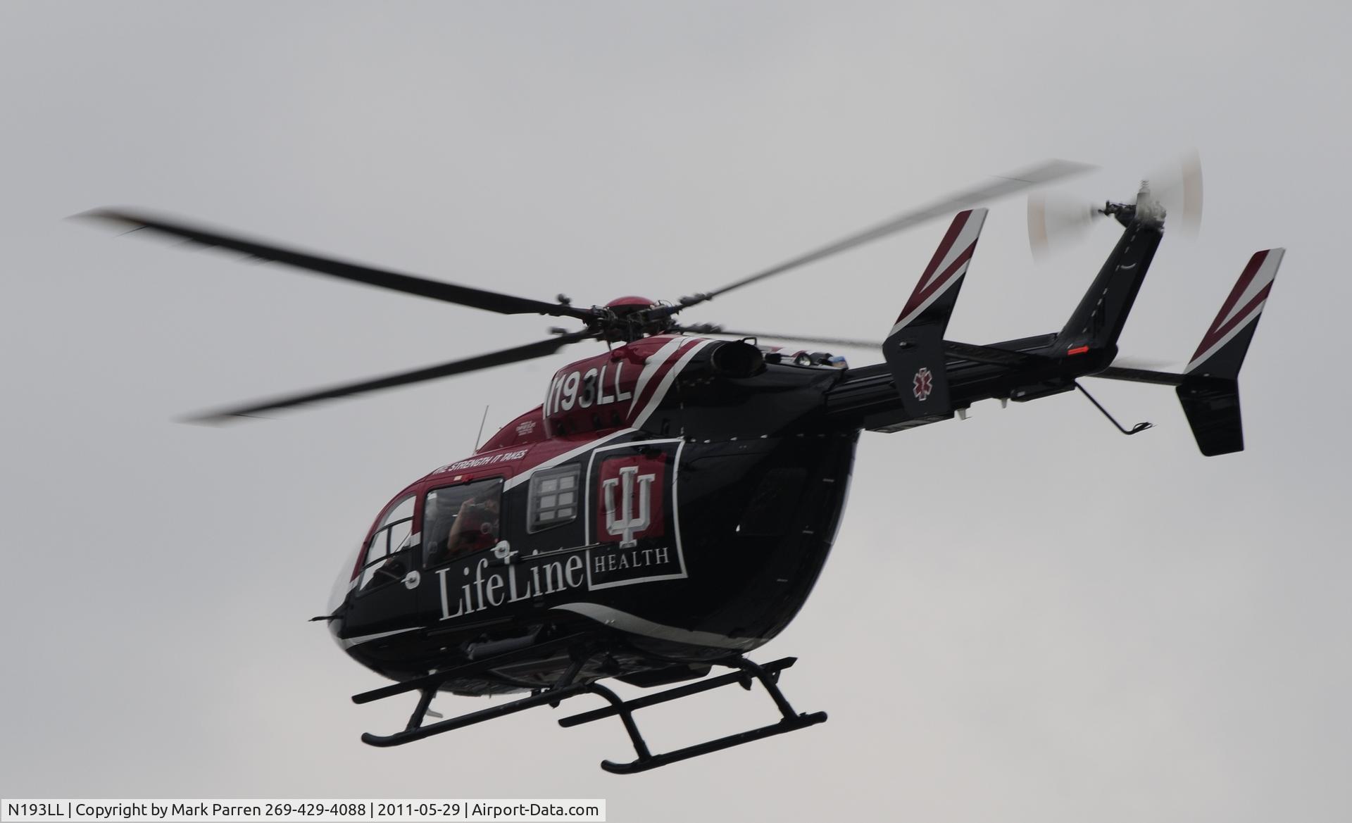 N193LL, Eurocopter-Kawasaki EC-145 (BK-117C-2) C/N 9353, N193LL IU LifeLine Indianapolis fly over Indy 500