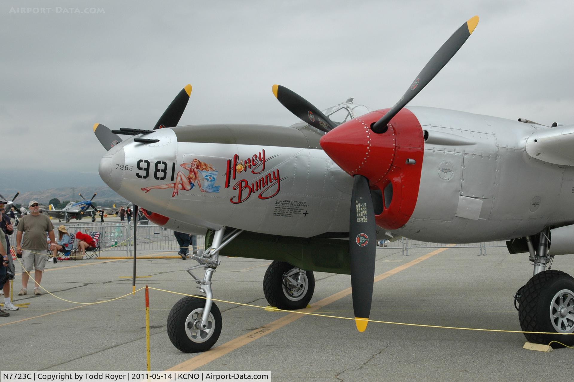 N7723C, 1944 Lockheed P-38L-5 Lightning C/N 7985, Chino Airshow 2011